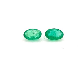 Edelstein Smaragd Paar oval 0,81 ct Brasilien