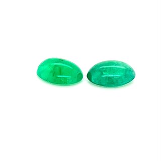 Edelstein Smaragd Paar Cabochon oval 2,03 ct